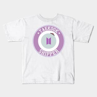 BTS Taekook shipper logo emblem typography Kids T-Shirt